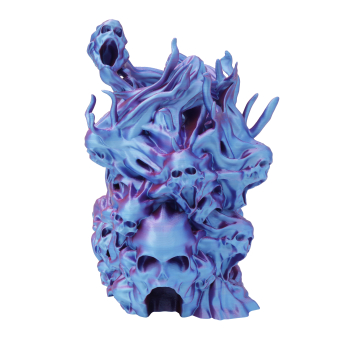 Przeklęte dusze wieża do kości - Stratation Design Damned Souls Dice Tower - Dwukolorowy różowa czerwień i jasnoniebieski SILK 