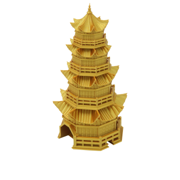 Chinese Dragon Temple - Dice Tower - FatesEnd Year of the Dragon Dice Tower - Golden SILK, No