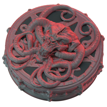 Demon - magnetyczny pojemnik na kości RPG - pudełko/ogranizer/etui