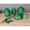 Kryształowy przegubowy smok z jajkiem - Cinderwing3D Crystal Dragon and egg