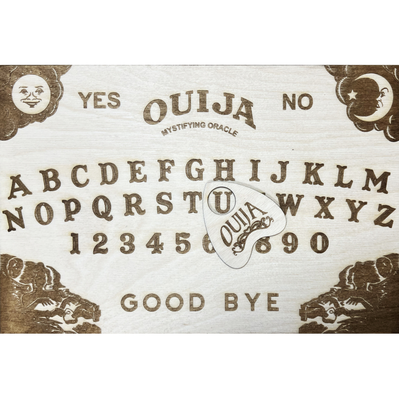 OUIJA Board - for summoning spirits - wood engraving