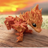 Baby Phoenix Dragon - Small Phoenix Dragon with Wings, Movable Figurine - Flexi - Cinderwing3D