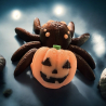 Ruchomy pająk skakun dyniowy fluorestencyjny - Tiny Pumpkin Spider - Cinderwing3D