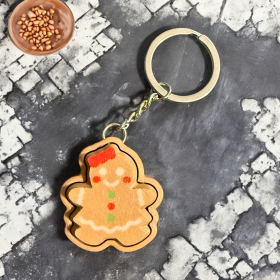 Mrs Gingerbraed Dress - Christmas Vibe Clicker Keychain - Fidget Clickers