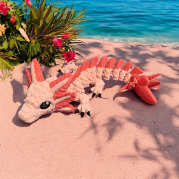 Młody aksolotl-smok ruchoma figurka - flexi - Cinderwing3D Baby Axolotl Dragon - Mały, Styl 2