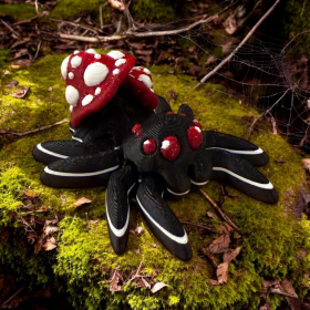 Ruchomy pająk muchomorowy skakun - Mushroom Tiny Spider - Cinderwing3D