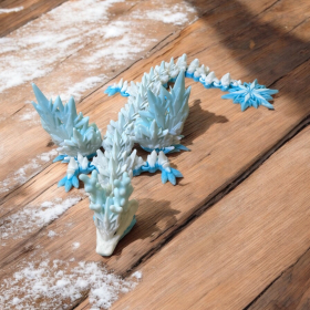 Winter Dragon Winged - Movable Figurine - Flexi - Cinderwing3D