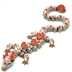 Heart Cookie Dragon - Movable Figurine - Flexi - Cinderwing3D