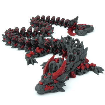 Dark Heart Dragon - Movable Figurine - Flexi - Cinderwing3D