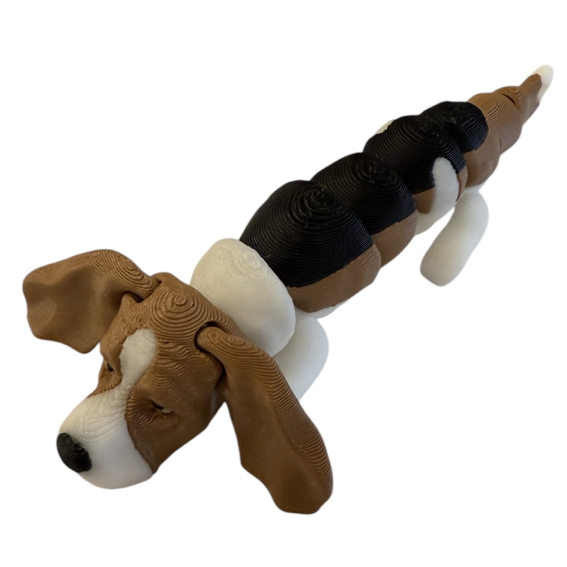 Basset keychain - movable dog keychain