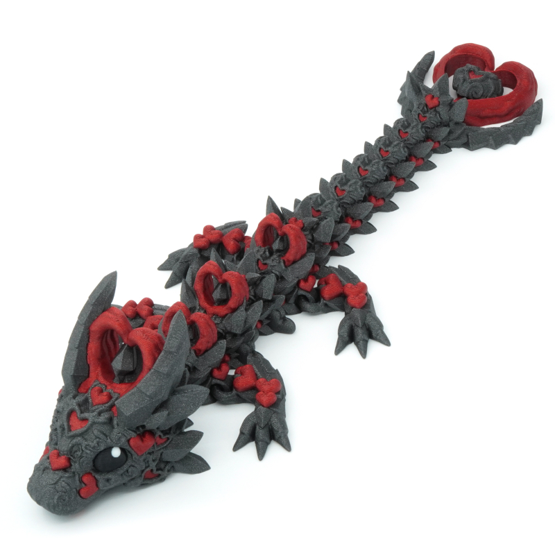 Baby Dark Heart Dragon - Movable Figurine - Flexi - Cinderwing3D