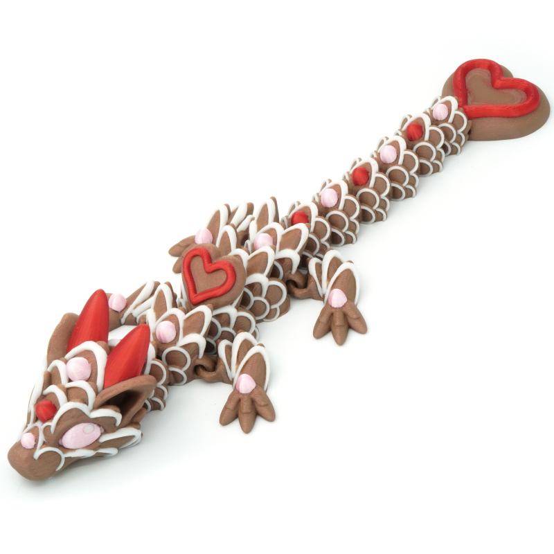 Młody ciasteczkowy przebugowy smok z motywem serca - Cinderwing3D Baby Heart Cookie Dragon