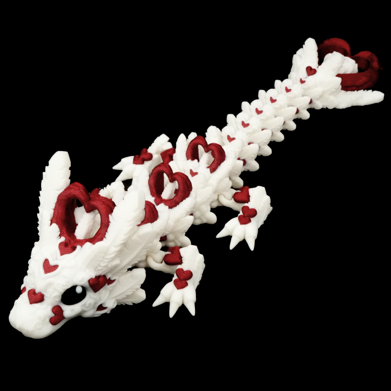 Baby Light Heart Dragon - Movable Figurine - Flexi - Cinderwing3D