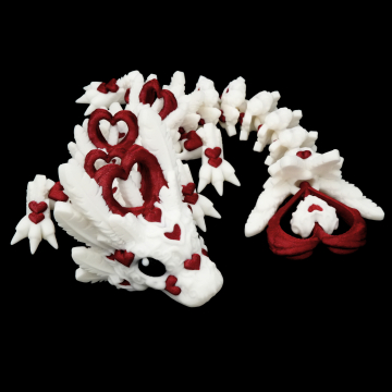 Baby Light Heart Dragon - Movable Figurine - Flexi - Cinderwing3D