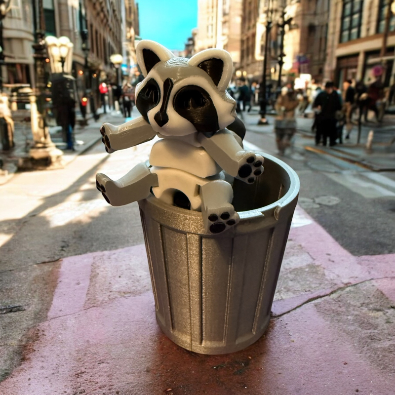 Raccoon with Trash Can - Fidget Toy