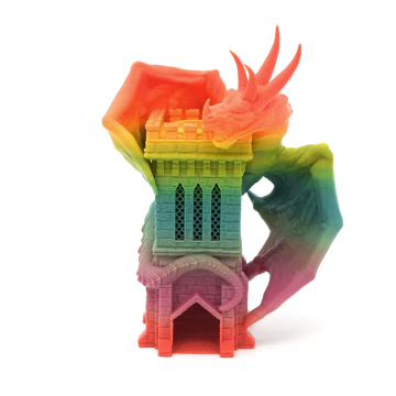 Smok na wieży - malutka wieża do kości - FatesEnd Wyvern TinyTowers Dice Tower - Tęczowy SU1