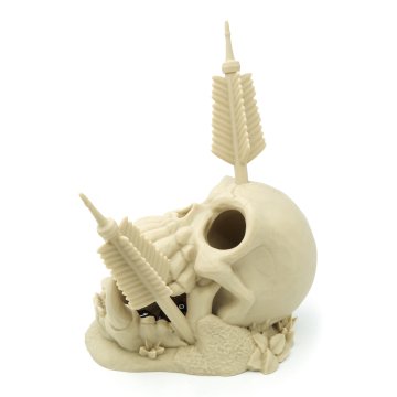 Skull with an arrow stuck in it - Skull Dice Tower
