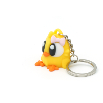 Chick with a bow keychain
