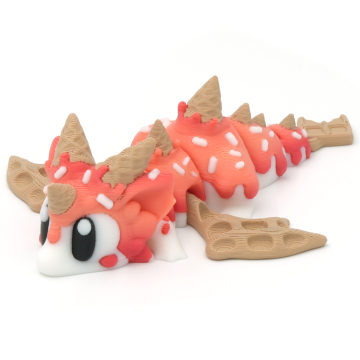 Słodki gofrowy przegubowy mini smok z jajkiem - Sugar Rush Dragon - Smok, Wielokolorowy jednolity