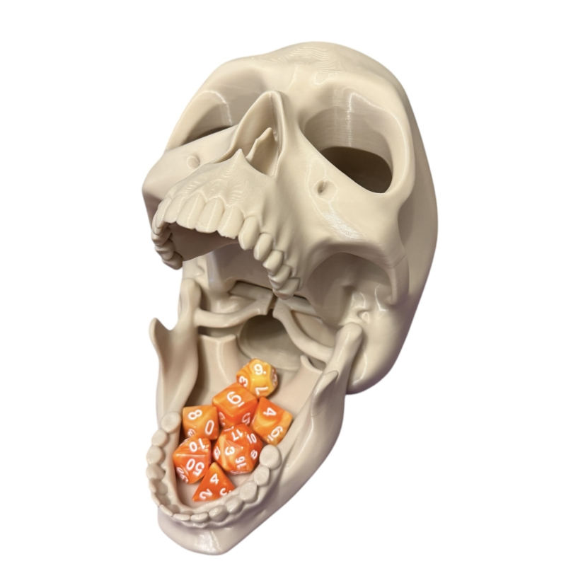Składana realistyczna czaszka wieża do kości - Skull Dice Tower