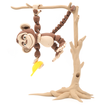 Monkey and tree articulated posable figure - flexi - Flexi Factory - Style 2