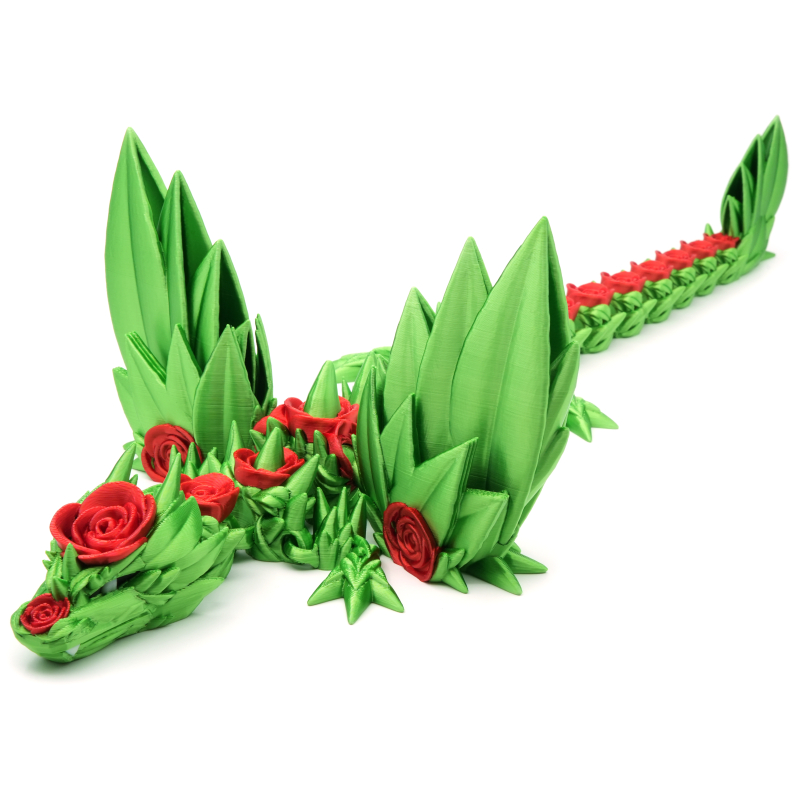 Rose Dragon Winged - Movable Figurine - Flexi - Cinderwing3D