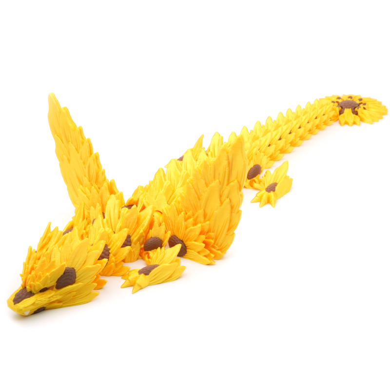 Sunflower Dragon Winged - Movable Figurine - Flexi - Cinderwing3D