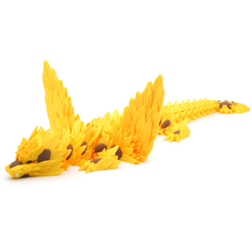 Sunflower Dragon Winged - Movable Figurine - Flexi - Cinderwing3D
