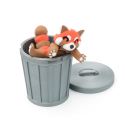 Red Panda with Trash Can - Fidget Toy