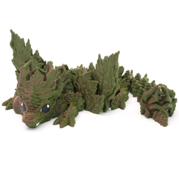 Młody szyszkowy jesienny smok ze skrzydłami ruchoma figurka - flexi - Cinderwing3D Baby Autumn Dragon Wings