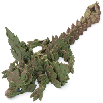 Młody szyszkowy jesienny smok ze skrzydłami ruchoma figurka - flexi - Cinderwing3D Baby Autumn Dragon Wings