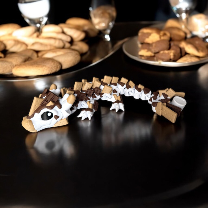 S'mores baby dragon - Movable Figurine - Flexi - Cinderwing3D