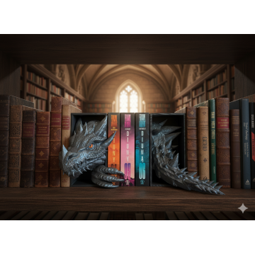 Głowa smoka z oczami ze źrenicami + ogon smoka - książkowy zakątek - zakładka między książki - Dragon Head and Tail Book Nook