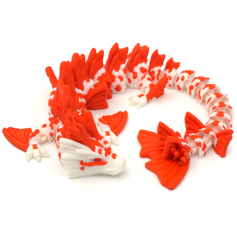 Koi Dragon - Movable Figurine - Flexi - Cinderwing3D