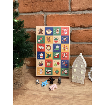 Advent calendar with 24 minimals - moving figures animals