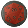 D20 magnetyczny pojemnik na kości RPG - pudełko/ogranizer/etui