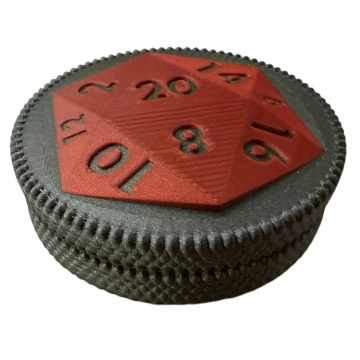 K20 magnetyczny pojemnik na kości RPG - pudełko/ogranizer/etui