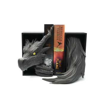Głowa smoka cienia z oczami ze źrenicami + ogon smoka - książkowy zakątek - Book Nook