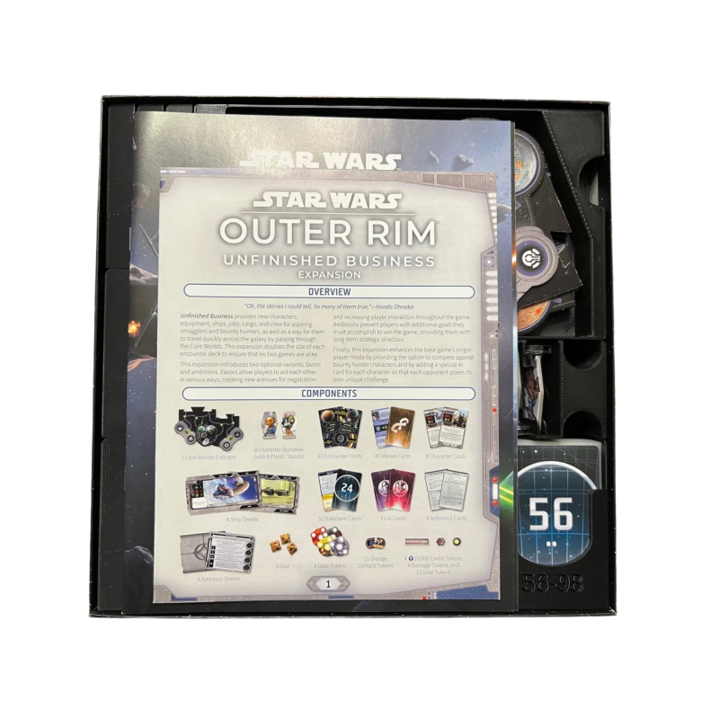 Insert Star Wars Outer Rim Insert / Organizer - Fits Unfinished Business Expansion
