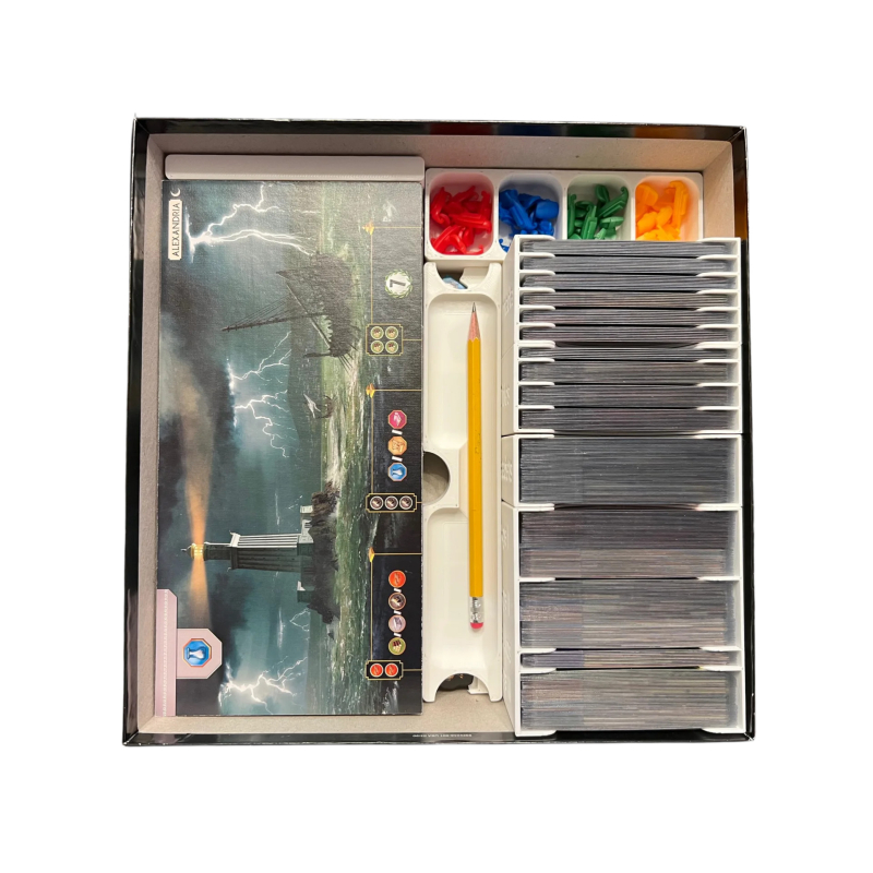 Insert 7 Wonders (Second Edition) Insert / Organizer - Fits Edifice, Leaders, Cities, and Armada in Base Box