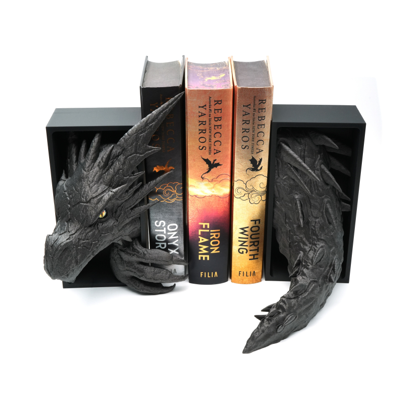 Głowa smoka błyskawicy z oczami ze źrenicami + ogon smoka - książkowy zakątek - Book Nook