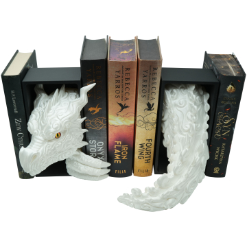 Głowa smoka chmur z oczami ze źrenicami + ogon smoka - książkowy zakątek - Book Nook