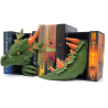 Głowa leśnego smoka z oczami ze źrenicami + ogon smoka - książkowy zakątek - Book Nook PREMIUM