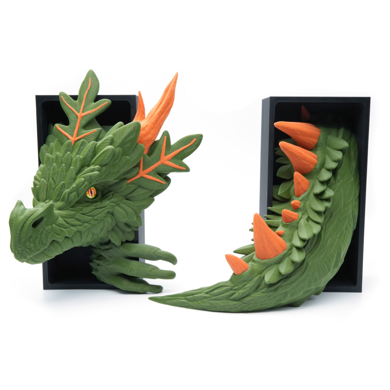 Forest Dragon Head with eye and Tail - Book Nook