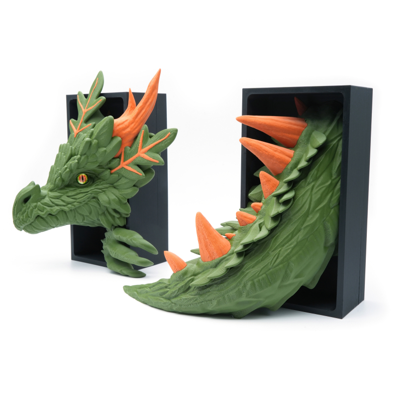 Forest Dragon Head with eye and Tail - Book Nook